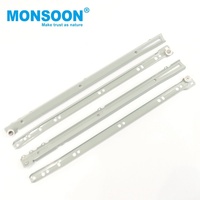 Glissière de tiroir à bille à fermeture automatique à montage inférieur en nylon de 12 pouces, glissière de tiroir en métal avec revêtement en poudre