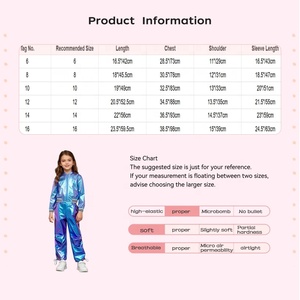 Ropa de Baile Latino para Niñas de 6 a 16 Años, Venta al por Mayor, Traje de Jazz y Hip-Hop para Actuaciones en Escenario, Chaqueta Metálica con Pantalones Brillantes - Product Image 6