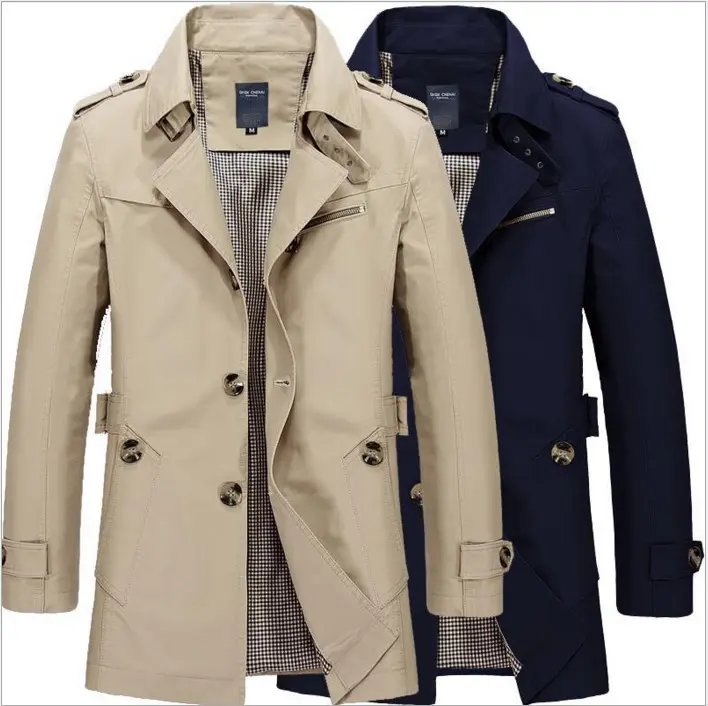 Custom Jackets For Men 2022 Fashion Wind Breaker Windbreaker Trench Coat Winter Men Long Coat