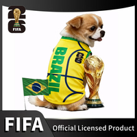 Vêtements pour animaux de compagnie officiels de la Coupe du monde FIFA 2026, vêtements de luxe respirants pour chiens, t-shirt, équipe de football brésilienne, vêtements pour animaux de compagnie