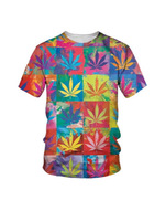 T-shirt graphique en polyester et élasthanne pour homme, imprimé en sérigraphie, style décontracté chic, vente en gros Fitspi Leaf