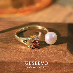 Anillo Abierto de Circonita Cuadrada <span class=keywords><strong>para</strong></span> Mujer, Anillo Chapado en Oro de 18K, Joyería Vintage GR0430 - Product Image 2