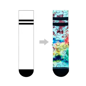 Good quality comfortable knitted blank white seamless terry tube socks used for sublimation