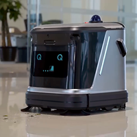 Robot Pembersih Lantai Komersial 4-in-1, Auto Scrub Mop Sweep Vacuum, Pembersih Lantai Industri Dengan Tangki Air 50L untuk Gudang Pabrik