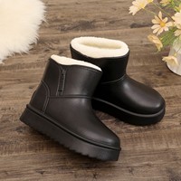 Bottes de neige en peluche pour femmes, nouveau style 2026, style coréen, toutes saisons, courtes, imperméables, antidérapantes, avec semelle épaisse et doublure polaire