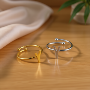 Anello a Y in Acciaio Inossidabile, Gioiello alla Moda con Lettera Y, 6mm, Taglia 6 - Product Image 3