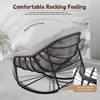 Danlong moderne surdimensionné extérieur Papasan chaise berçante coussin doux confortable Patio oeuf chaise corde salon bascule fer cadre balcon