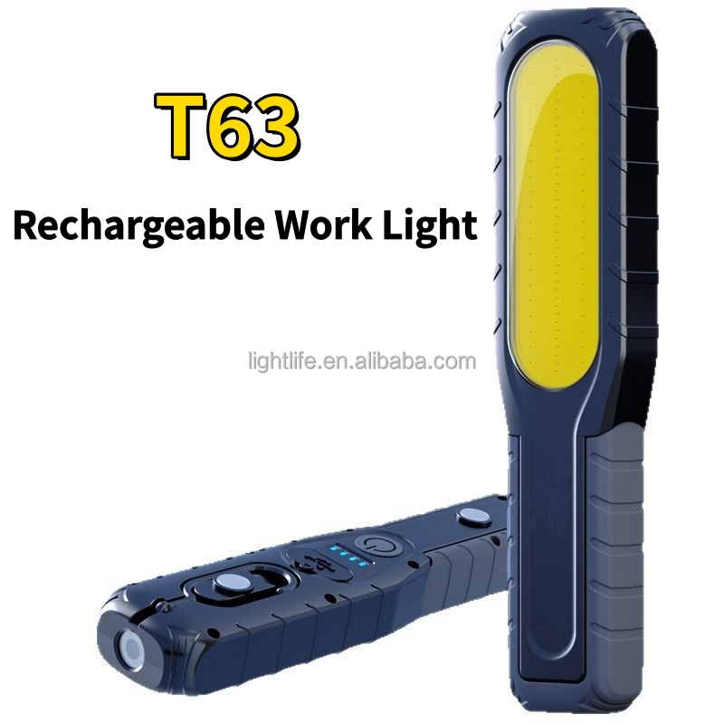 Powerful Rechargeable COB Work Light with Hook/Bracket Hands-Free Auto Repair Maintenance Lamp Strong Magnetic LED Flashlight