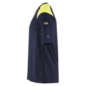 BLAKLADER - 347617378933XXXL <b>Flame</b> resistant T-<b>shirt</b> Navy blue/Hi-vis yellow - EAN 7330509891476 <b>FLAME</b> RESISTANT WORKWEAR - Product Image 3