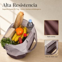 Sac de courses réutilisable en nylon Ripstop, sac fourre-tout pliable, capacité de 22,7 kg, sacs d'épicerie avec pochette pour supermarché et voyage