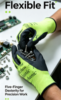 Gants de sécurité industriels/mécaniques HTR, paume enduite de nitrile, antistatiques, anti-coupures, compatibles écrans tactiles, gris