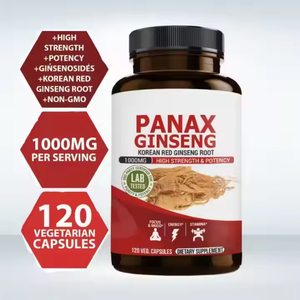 Cápsulas de <span class=keywords><strong>Ginseng</strong></span> Vermelho Panax de Alta Potência OEM |   1000mg/porção 120 Cápsulas Vegetais Aumentam o Foco e a Estabilidade do Humor para Adultos - Product Image 2