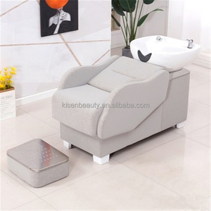 เก้าอี้สระผมหรูหราทันสมัยสีดำ เทา ขาว ยี่ห้อ Kisen พร้อมอ่างเซรามิก - Product Image 3