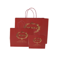 Sac cadeau en papier pour boutique de mariage de luxe bordeaux personnalisé logo de petite entreprise imprimé pour bijoux et vêtements