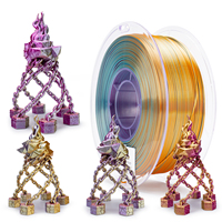 Filament ZIRO 3D PLA pour imprimante 3D, dégradé triple couleur, effet métallique, 1,75 mm, soie, matériau d'impression 3D, matières premières plastiques