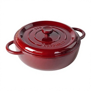 Casserole en <span class=keywords><strong>fonte</strong></span> émaillée de 28 cm, grande capacité, antiadhésive, pour soupes et ragoûts, usage domestique - Product Image 1