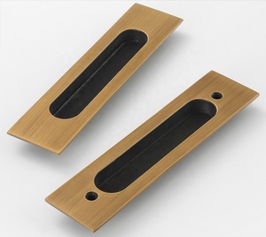 Penjualan Panas Gagang Pintu Geser Tersembunyi Warna Hitam Rose <span class=keywords><strong>Gold</strong></span> Kuningan Antik Perunggu Tembaga untuk Dapur (Sepasang) - Product Image 5