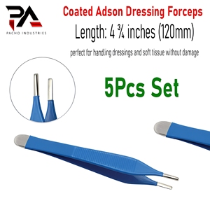 Pince Adson allemande non conductrice à revêtement, 4 3/4 pouces, réutilisable, à mors lisses de haute qualité, électrochirurgicale - Product Image 3