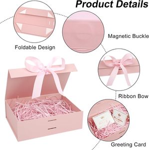 Magnetic Recyclable Rigid Customizable Gift <strong>Boxes</strong> 22x17x8.5cm Bow Lids for Birthdays Weddings Valentine's <strong>Christmas</strong> (Pink) - Product Image 4