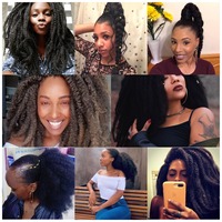 Nouveautés Perruques synthétiques pré-épilées marron clair avec dentelle, tresses Marley, dreadlocks, torsades afro, bouclées et crépues pour femmes noires