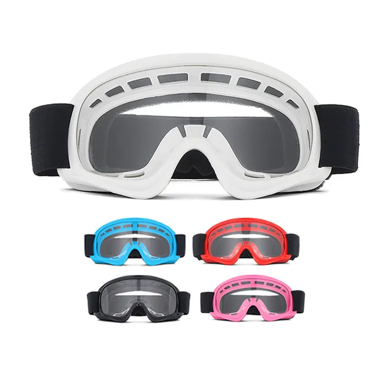 Manufacturer cheap men women red white black motocross goggles glasses snow ski glasses