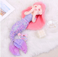 Coussin Poupée Sirène Scintillante, Peluche Mignonne avec Rembourrage en Coton PP, Compagnon de Sommeil, Cadeau pour Enfants ODM