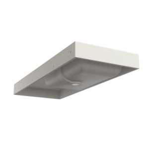 Lavabo de mármol blanco mate elegante Maydon, fregadero cuadrado montado en la pared, resina sólida para uso en encimera de baño - Product Image 2