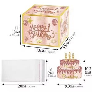 1 pièce, boîte <span class=keywords><strong>cadeau</strong></span> surprise amusante rose à estampage à chaud, très vendue, pour anniversaire, Noël, Nouvel An, boîte en papier - Product Image 4