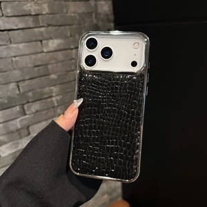 Étui de protection antichoc haut de gamme en <span class=keywords><strong>coque</strong></span> électroplaquée à motif <span class=keywords><strong>crocodile</strong></span> brillant pour <span class=keywords><strong>iPhone</strong></span> 17 16 15 14 13 12 <span class=keywords><strong>11</strong></span> Pro Max - Product Image 4