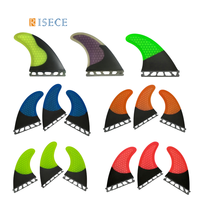 Ailerons de planche de surf compatibles Single Tab, base en fibre de carbone, ensemble de trois ailerons Thruster