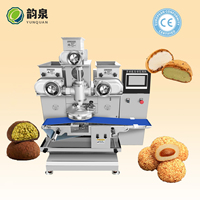 Automatische Mochi-omhullingsmachine voor de productie van chocoladegevulde biscuits en snoep, industriële omhullingslijn