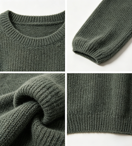 Maglione <span class=keywords><strong>Oversize</strong></span> da <span class=keywords><strong>Donna</strong></span> in Mohair Soffice, Collo Tondo, Maniche a Pipistrello, Pullover Ampio Personalizzato OEM per l'Inverno Casual - Product Image 3