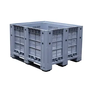 Heavy Duty Large Size Bulk Warehouse Storage Stackable Folding Collapsible Plastic Pallet Basket