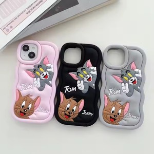 Nhà máy nóng bán Dễ Thương 3D Stereoscopic mô hình phim hoạt hình Silicone trường hợp điện thoại cho iPhone 16 15 14 13 12 11 cao su Cover quay lại - Product Image 2