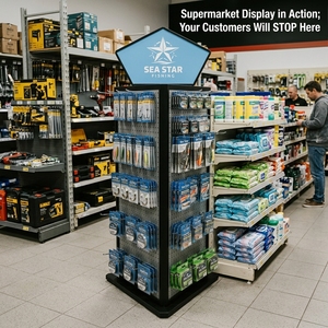 Expositor <span class=keywords><strong>de</strong></span> Herramientas <span class=keywords><strong>de</strong></span> Pesca Metálico <span class=keywords><strong>de</strong></span> 3 Lados Personalizado al por Mayor, Soporte <span class=keywords><strong>de</strong></span> Suelo con Ganchos para Tiendas <span class=keywords><strong>de</strong></span> Ferretería Minorista - Product Image 2