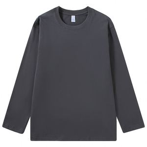 Wholesale High Quality Long Sleeve Pure Cotton Custom Print Logo T Shirt Blank Oversized Drop Shoulder Tshirt for Men - Product Image 2