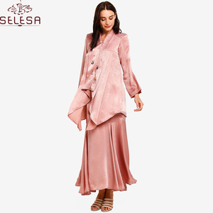 Новое поступление, скромная мусульманская женская одежда с длинным рукавом Baju Kurung, элегантная женская одежда в стиле русалки, батик кебая, Малайзия - Product Image 2