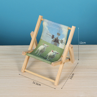 Support de téléphone en bois créatif, chaise de plage pliable, style nordique, figurine artisanale mignonne, accessoire de photographie, décoration d'intérieur
