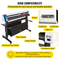Plotter de Corte de Vinilo VEVOR de 34 Pulgadas, Software para Windows, 3 Cuchillas, 1 Soporte para Bolígrafo, Impresora para Publicidad