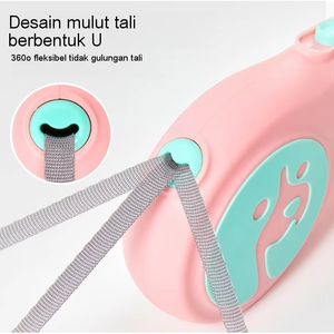 สายจูงสุนัขแบบยืดหดได้ 5 เมตร คุณภาพสูง ดีไซน์การ์ตูน สายไนลอนแบน หรูหรา - Product Image 3