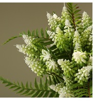 Bouquet réaliste de jacinthe artificielle Muscari, mini jacinthe artificielle avec verdure pour la décoration de la maison, des tables de mariage et des vases
