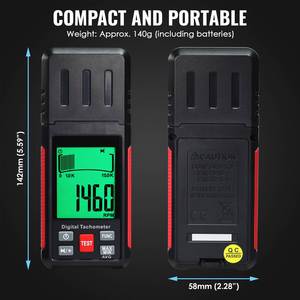 Tacómetro Digital de Alta Precisión con Rango de 10-99,999 RPM, Medidor Láser sin Contacto, Sensor Fotoeléctrico MAX/MIN/AVG, Pantalla LCD de 5 Dígitos - Product Image 4