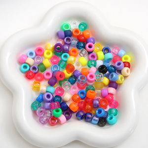 Vente <span class=keywords><strong>en</strong></span> gros de perles poney <span class=keywords><strong>en</strong></span> <span class=keywords><strong>plastique</strong></span> acrylique de 9mm décoration de tresses de cheveux perles à gros trous pour le bricolage accessoires de cheveux dreadlocks fabrication de bijoux - Product Image 3