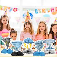 12 Centros de Mesa de Panal de Abeja con Diseño de Tornado, Decoraciones para Fiestas de Cumpleaños con Temática de Tornado, Suministros de Decoración para Mesas con Temática Meteorológica de Tornado
