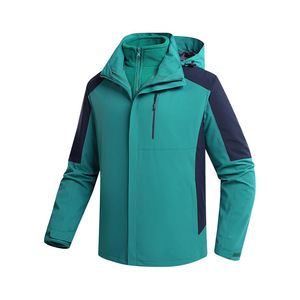 Giacca Impermeabile Traspirante Tre-in-Uno Bianca OEM per Escursionismo all'Aperto, Giacca <span class=keywords><strong>da</strong></span> <span class=keywords><strong>Lavoro</strong></span> Antivento con Abbinamento di Colori - Product Image 4