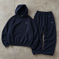 Ensemble sweat à capuche et pantalon de survêtement TaiDe sur mesure en molleton bouclette 800 GSM, broderie, coupe ample, OEM ODM, faible MOQ, fournisseur en gros