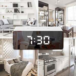 LED Mirror <strong>Alarm</strong> <strong>Clock</strong> Digital Snooze <strong>Table</strong> <strong>Clock</strong> <strong>with</strong> <strong>Wake</strong> <strong>up</strong> Light - Product Image 6