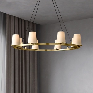 Nero Vintage rustico americano luce a sospensione per Villa rotondo macramè luce a sospensione in legno - Product Image 2