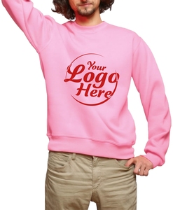 Wholesale Unisex Hoodies <b>Sweatshirt</b> Casual Pink <b>Long</b> Sleeves Crewneck Autumn ODM Supply Plain Blank <b>Sweatshirts</b> - Product Image 1