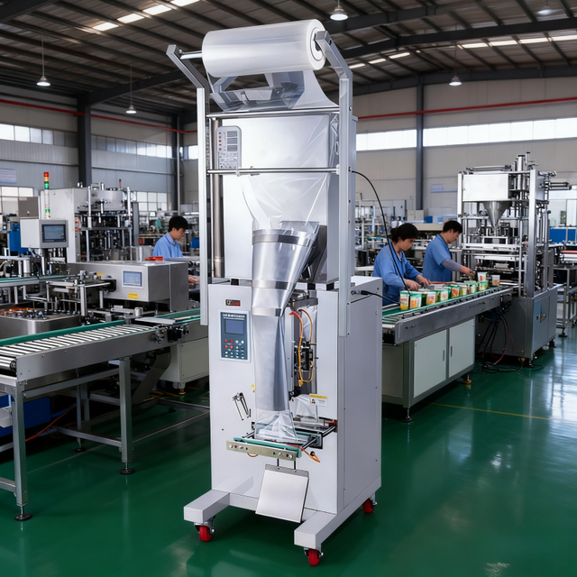 XF Small Sachets Spices Powder Automatic Electric Filling Machine Coffee Teabag 3 Side Seal Snack Packaging High Accuracy